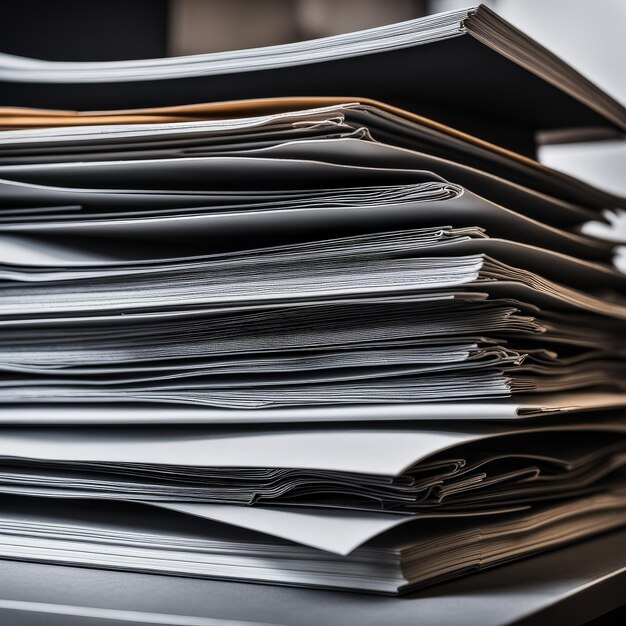 une pile de papiers dans le bureau