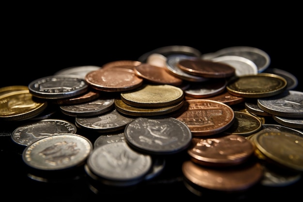 Une pile de pièces avec le mot canada sur le dessus