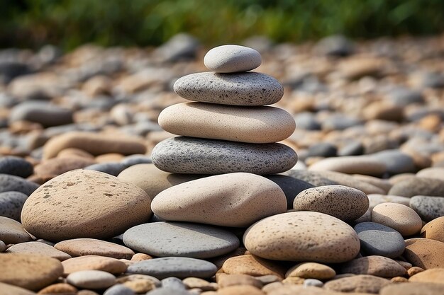 Une pile de pierres photo de stock