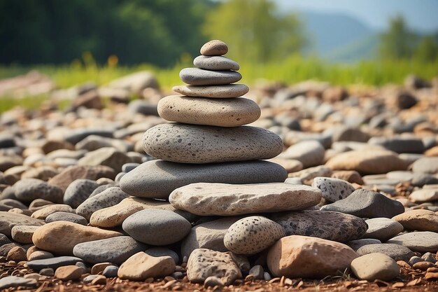 Une pile de pierres photo de stock