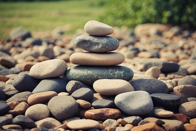 Photo une pile de pierres photo de stock