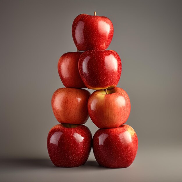 une pile de pommes avec un ruban d'or autour du haut