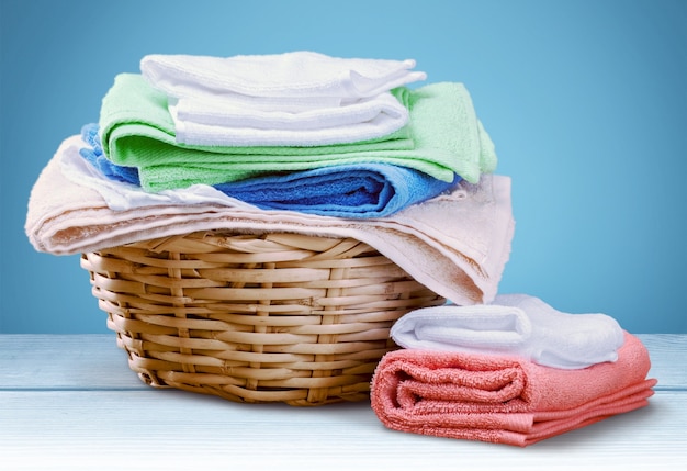Photo pile de serviettes moelleuses