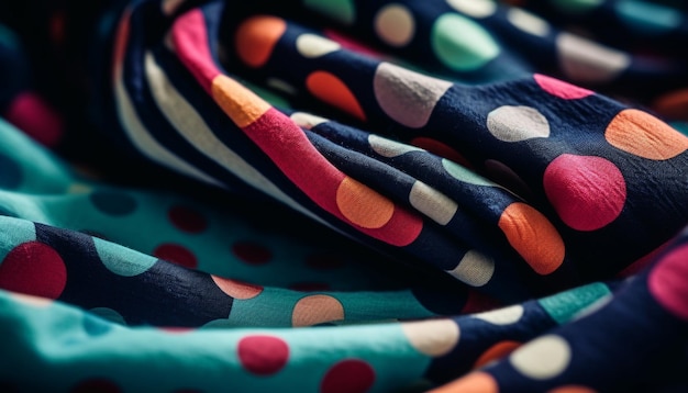 Photo pile de vêtements en soie couleurs vives mode élégante générée par l'ia