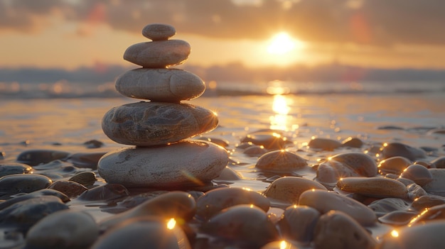 Des piles harmonieuses de rochers ornent la plage