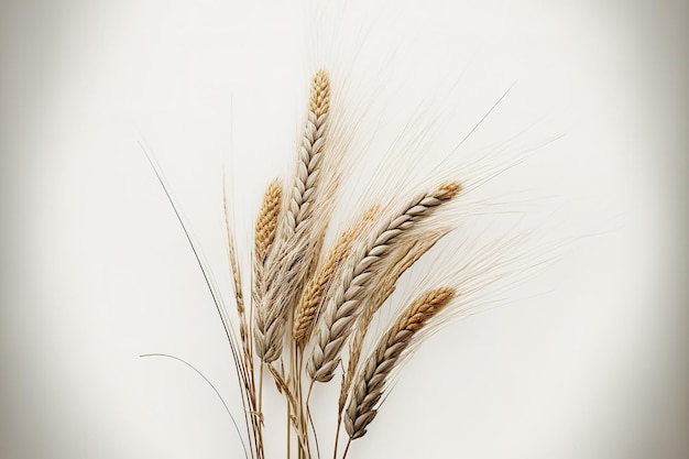 Épillets de blé sur fond blanc