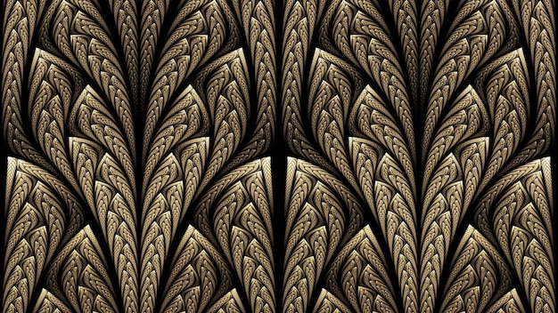 Épillets de seigle de blé fond symétrique Récolte de blé design créatif illustration 3d