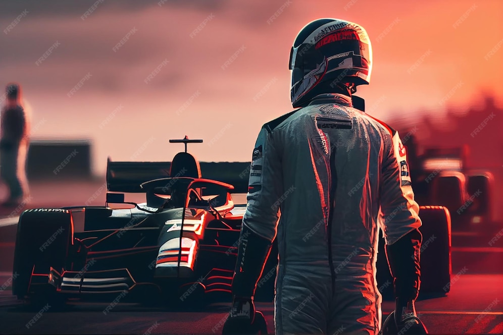 Pilote De F1 Attendant Le Début De La Course Concept D'affiche De