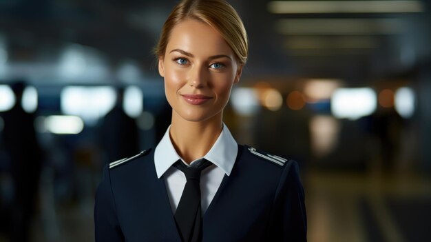 Pilote féminin devant l'avion