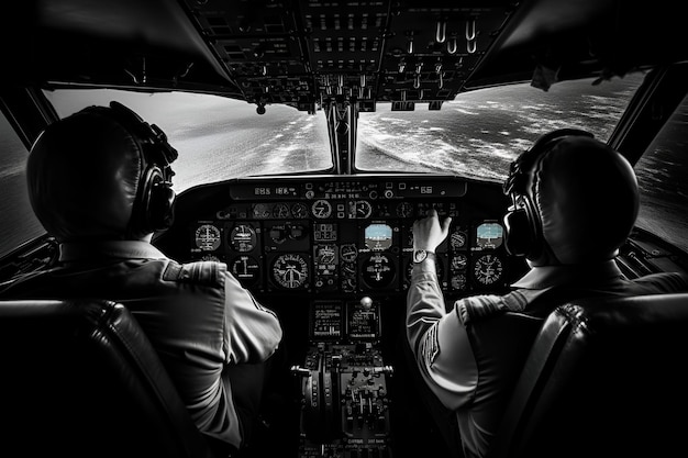 Photo les pilotes dans le cockpit