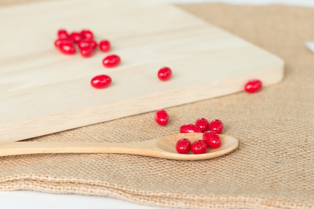 Photo pilules de médecine rouge