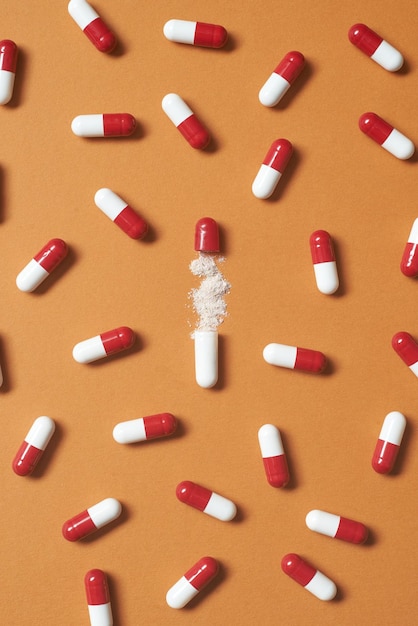 Pilules pharmaceutiques avec poudre de médicament
