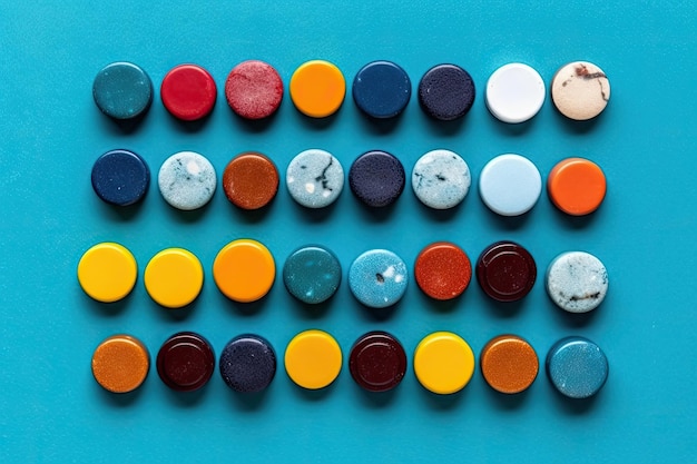 Photo les pilules sont entourées d'un tas de pilules colorées