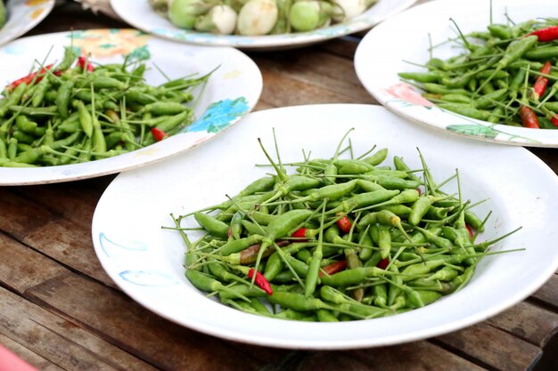 Piment frais au street food