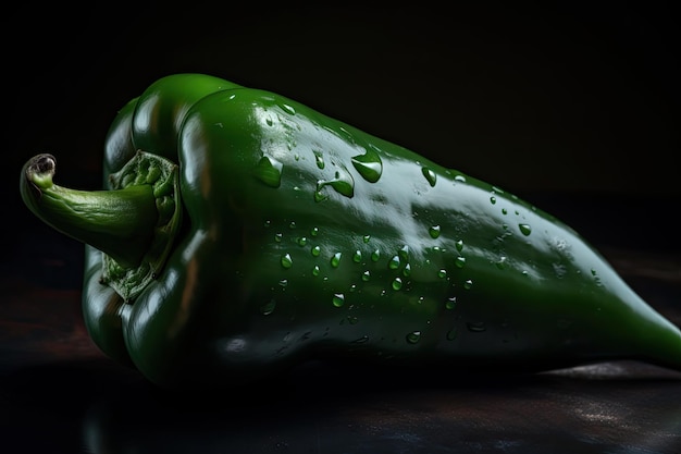 Piment Jalapeno avec gros plan de sa peau verte vibrante créée avec une IA générative