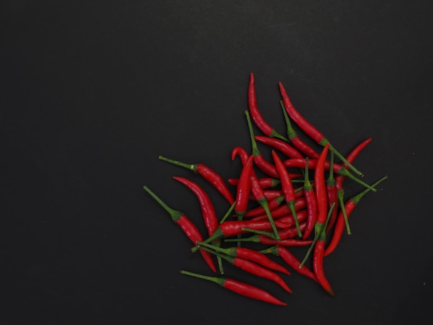 Piments sur fond noir