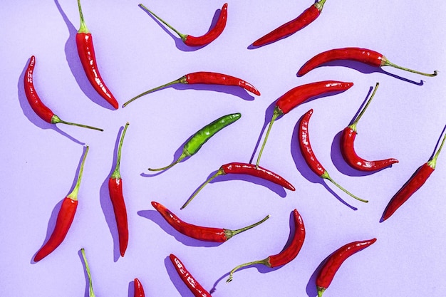 Piments forts sur fond coloré