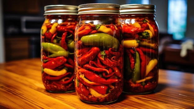 Piments rouges sur la table