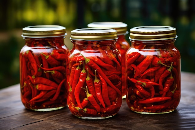 Piments rouges sur la table