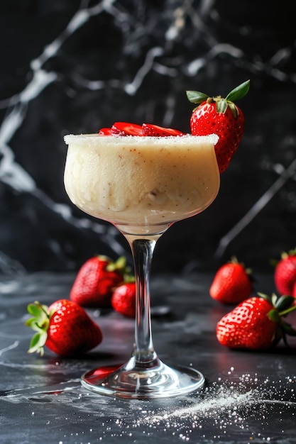 Pina colada avec des fraises