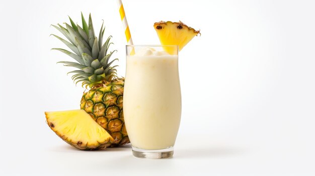 Pina Colada isolée sur un fond blanc