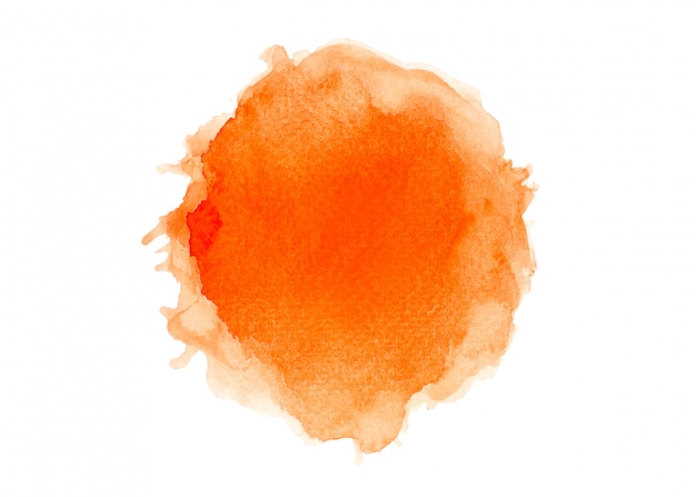 Photo pinceau aquarelle orange.