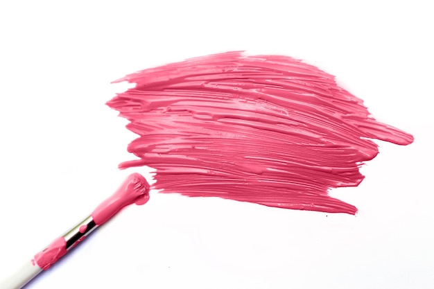 Pinceau de couleur rose et fond de tache peint acrylique abstrait Texture d'art fluide