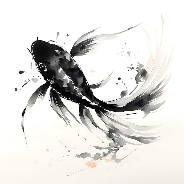 Pinceau à encre Koi