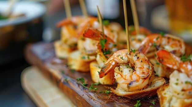 Photo des pinchos à l'ail, des tapas d'espagne.