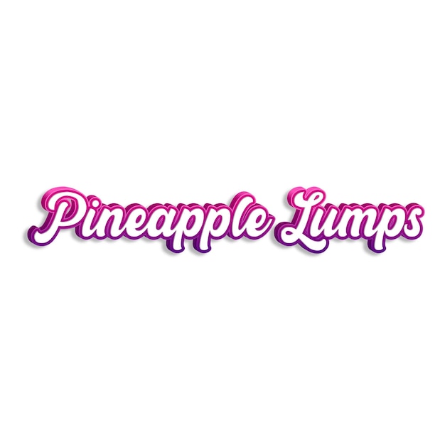 Photo pineapplelumps typographie design 3d jaune rose blanc fond photo jpg