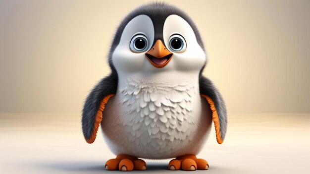 Pingouin en 3D Cartoon Style joli pingouin