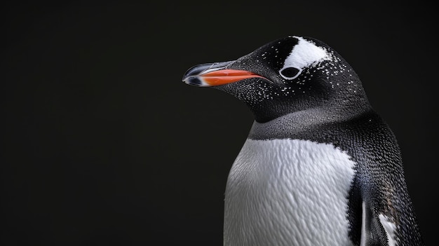 Le pingouin de Chatham sur un fond noir solide