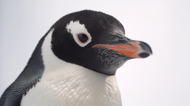 pingouin avec fond blanc isolé
