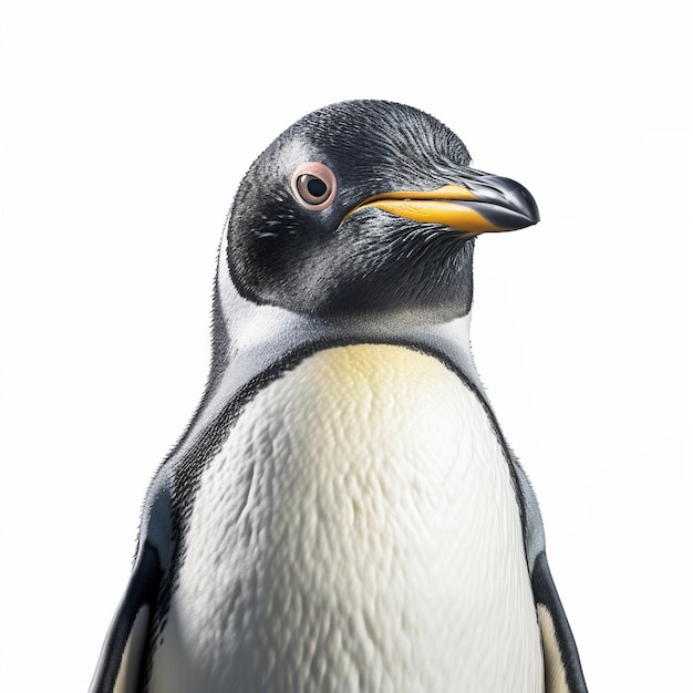 un pingouin sur fond blanc