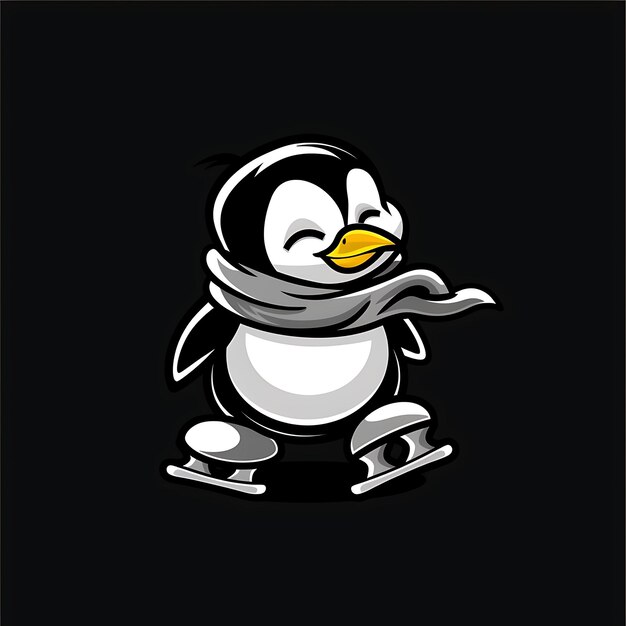 un pingouin avec un foulard qui dit pingouin dessus