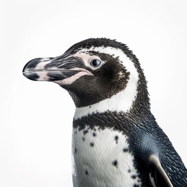 Le pingouin des Galapagos sur fond blanc