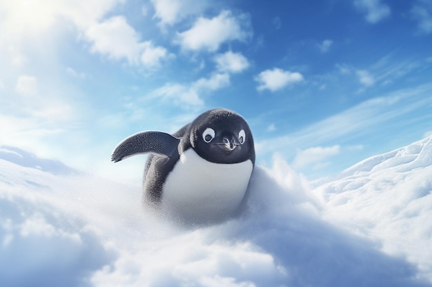 Photo un pingouin avec un grand œil sur son visage