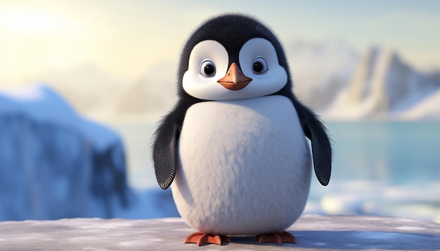 pingouin pixar au bord de la mer arctique