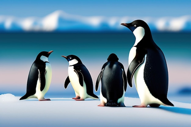 Les pingouins Adelie en Antarctique Des œuvres d'art numériques