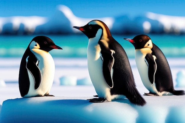 Les pingouins Adelie en Antarctique Des œuvres d'art numériques