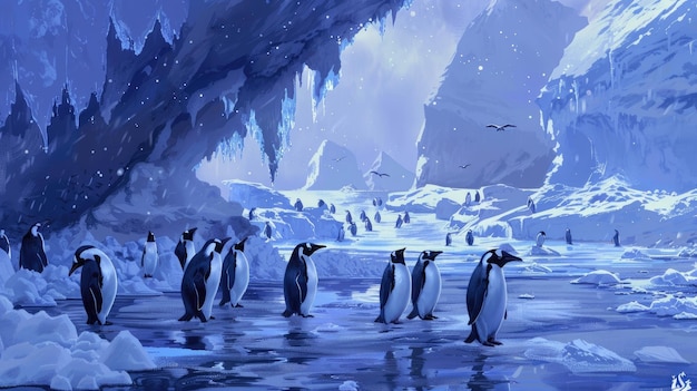 Photo les pingouins de l'antarctique