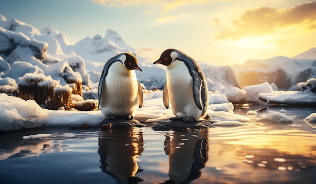 Pingouins dans les régions polaires générés par l'IA