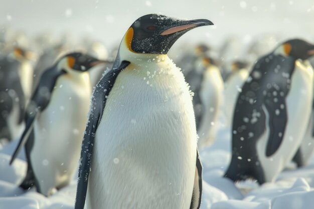 Photo les pingouins empereurs de géorgie du sud