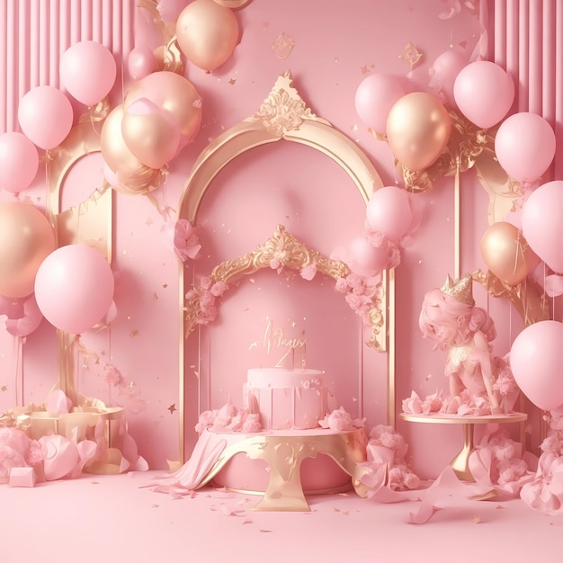 Pink Paradise Superbes arrière-plans d'anniversaire et de fête