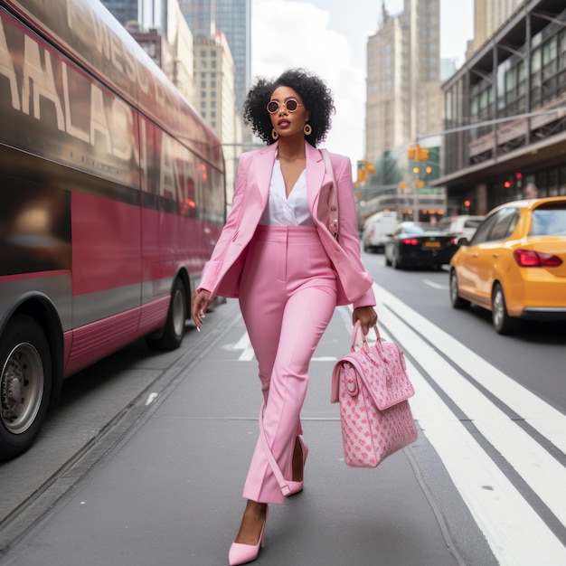 Pink Power, la femme noire puissante qui dirige son entreprise avec style avec un sac à main Chanel