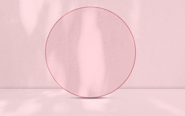 Pink Shadow Studio Room Podium Partition Stand Background Abstract Overlay Nature on Stage Table