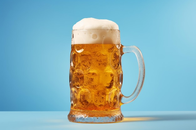 Une pinte de bière fraîchement versée dans un verre de style allemand Oktoberfest