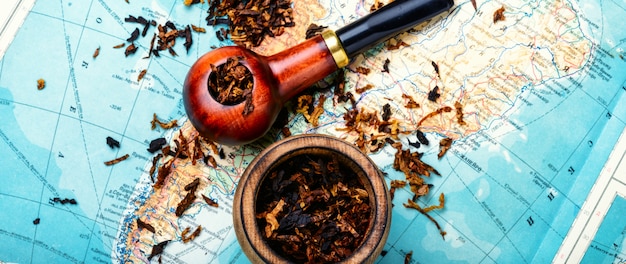 Pipe à tabac sur la carte