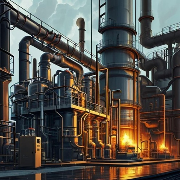 Pipelines d'équipement industriel chimique moderne avec vannes pour pomper des liquides d'essence de pétrole