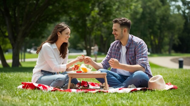 Pique-nique dans le parc.